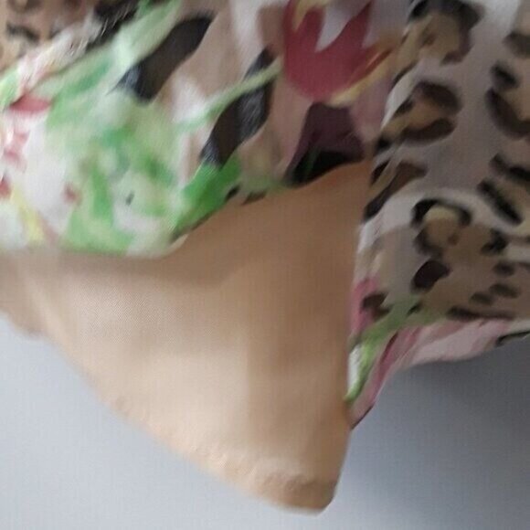 la femme Paris Womens Silk Cocktail Dress Size 6 Animal Print Beaded Fairy Mini - Picture 11 of 13